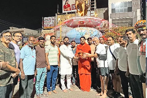 Basavajyothi arrived from her birthplace