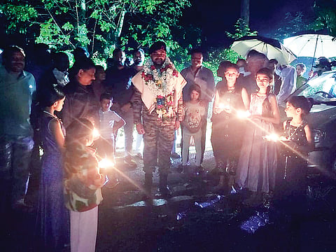 ನಿವೃತ್ತ ಯೋಧನಿಗೆ ಸ್ವಾಗತ