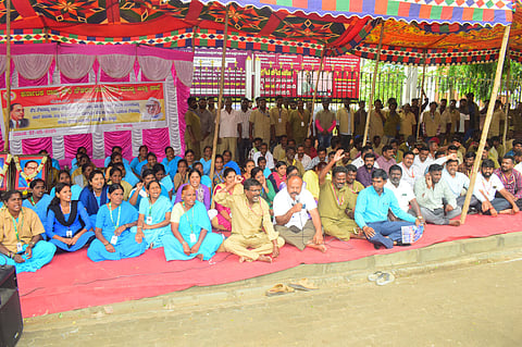 Indefinite strike by the Civil Servants' Association Mandya