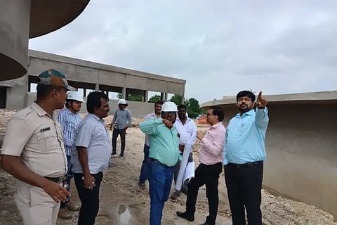 Officer inspecting JJM work