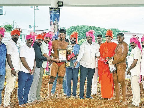 National level wrestling in Mysore Maharashtra wrestler Vishal Segale wins