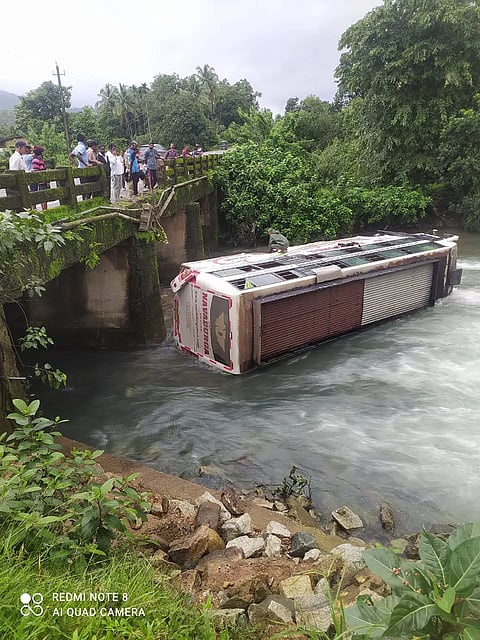 Bus over turned