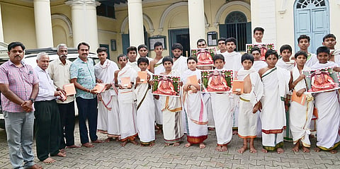 Stationery distributed to students of Sanskrit Patha School in Mysore