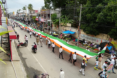 Thousand feet Tiranga procession Mandya