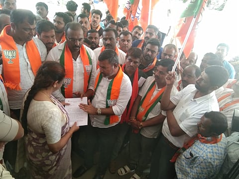 ಪಿಎಂಎವೈ ಅಕ್ರಮ ಖಂಡಿಸಿ ಬಿಜೆಪಿ ಪ್ರತಿಭಟನೆ