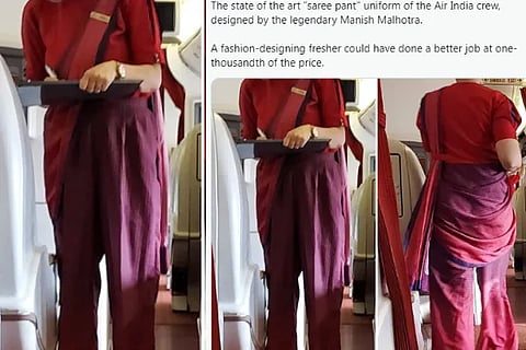 Air India Saree Pant Uniform