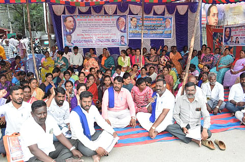 Dalit Sangharsh Committee protest Mandya