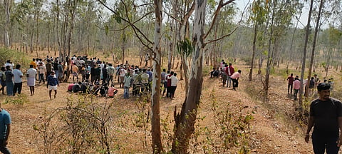 ಆನೆ ನೋಡಲು ಸೇರಿದ ಜನ