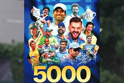 ಏಕದಿನ ಕ್ರಿಕೆಟ್ನಲ್ಲಿ 5,000 ಪಂದ್ಯಗಳ ಮೈಲಿಗಲ್ಲು