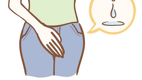 The urine that drenches the dress...