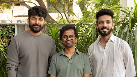 Sivakarthikeyan, AR Murugadoss, and Anirudh Ravichander on the set of SK23.