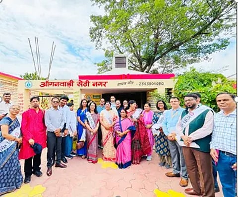 Minister of State for Women and Child Development Visits Anganwadi Centre in Indore to Review Progress Under Poshan 2.0