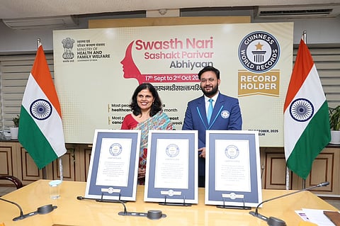 India Sets Three Guinness World Records under Swasth Nari Sashakt Parivar Abhiyaan