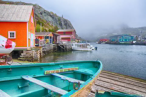 The traditional fishing village of Quidi Vidi in St John's, Newfoundland, Canada.