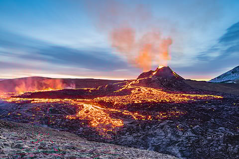 Iceland has declared a state of emergency and has evacuated the Grindavík population due to likely Fagradasfjall volcanic eruption. Pictured: Fagradsfjall volcano.