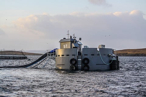 The new hybrid system, built by Fjord Maritime UK, for the Copister salmon farm in Yell, Shetland, is the third to be implemented by Cooke Scotland.