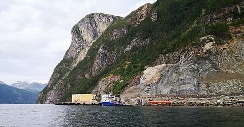 Pictured: the site of the proposed World Heritage Salmon flow-through facility. Now only a few obstacles remain in the permit process, as both Norway's Directorate of Water Resources and Energy and local authority withdraw their objections.