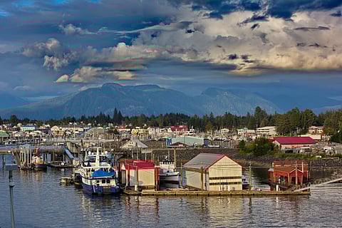 View from the harbor of the Alaska village of Petersburg, the location of Trident Seafoods' plant to be purchased by E.C. Phillips & Son Inc.