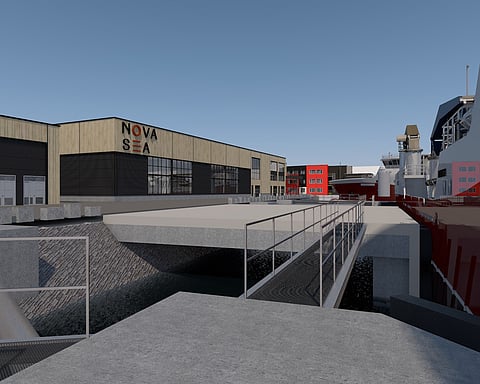 Virtual view of Nova Sea's new slaughterhouse in Lovund, Norland, Norway. Construction will start in April and will be completed in late 2025 or early 2026.