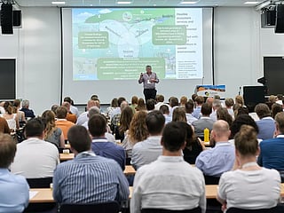 The seaweed industry conference Seagriculture EU in the Faroe Islands is one of the key events coming up in June 2024. Pictured: Olavur Gregersen (Ocean Rainforest) presenting at last year's event.