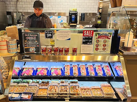 Sushi Avenue's supermarket take-out kiosk.