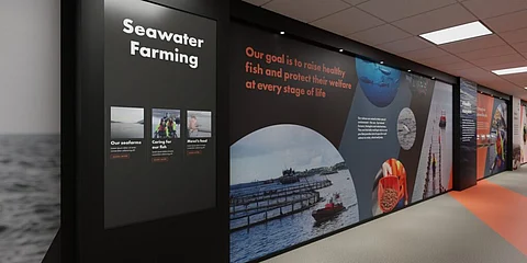 Digital image rendering of Mowi Scotland's Inchmore Visitor Experience.