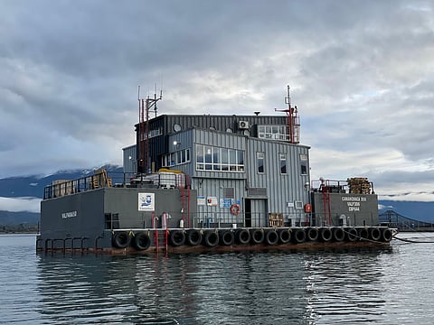 Salmones Camanchaca feeding station.