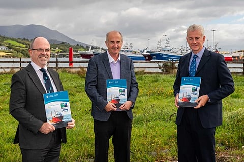 Pictured (left to right): Paschal Hayes, Executive Chairperson, SFPA; John Nolan, CEO, Castletownbere Fishermen’s Co-Op and Bernard O’Donovan, National Director Trade Compliance, SFPA.