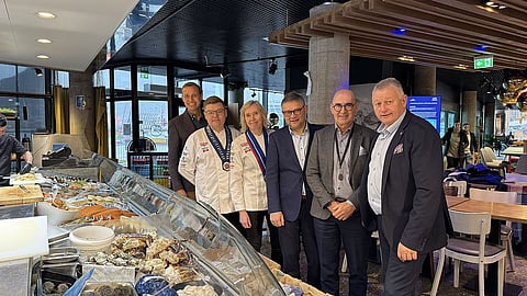 From left: Christian Chramer (Norwegian Seafood Council), Kyrre Dybdal (NKL Trondheim), Rita Slettum Karlsen (NKL Oslo), Jonny Berfjord (Norges Sildesalgslag), Svein Ove Haugland (Norges Råfishlag) and Espen A. Wasenius (Norwegian Chefs Association, NKL).
