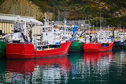 Fishing boats Getaria, Basque Country, Spain.