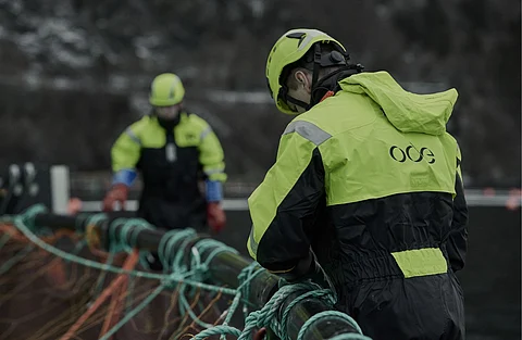Ode workers at one of its cod farms.
