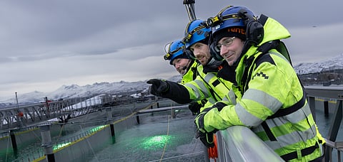 Gigante Salmon operators at the Lille Indre Rosøy facility, Northern Norway.