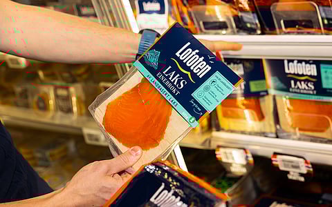 Smoked salmon from Salmon Evolution's land-based facility marketed under the Lofoten brand.