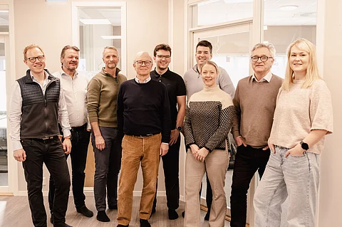 The Litus Akva team pictured with Blue Future Holding's Kristoffer Jordheim and Odd Magne Rodseth.
