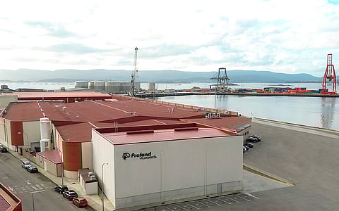 Profand's seafood processing plant in Vilagarcía de Arousa, Pontevedra, Galicia, Spain.