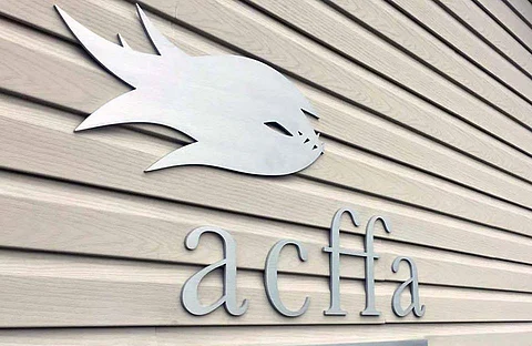 Atlantic Canada Fish Farmers Association logo on a wall.