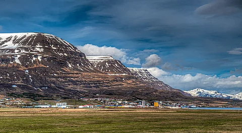 The coastal town of Fjarðabyggð, East Fjords, Iceland.