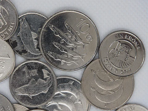Icelandic Krona coins.