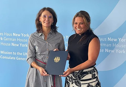 Rita Schwarzelühr-Sutter, Parliamentary State Secretary, BMUKN, and Pamela Castillo, 30x30 Global Marine Director, WCS.