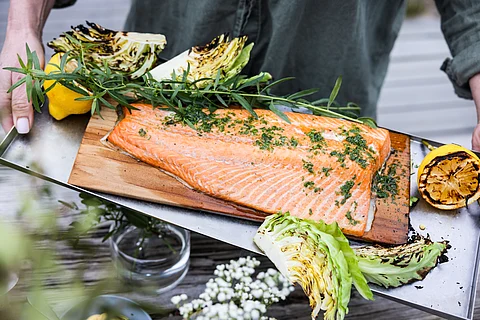 Norwegian salmon ready to eat.