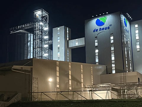 The new facility will produce up to 100,000 metric tons of fish feed annually.