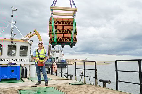 The project will deploy 40,000 Oyster Heaven artificial reefs pre-loaded with oyster spat, installed by Norfolk Seaweed.