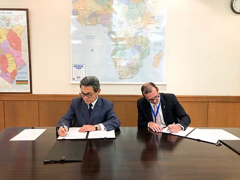 FAO Representative in Somalia, Mr. Etienne Peterschmitt, and Mr. Hiroshi Matsuura, Ambassador of Japan to Somalia, signed the agreement to boost Somalia’s fisheries sector.