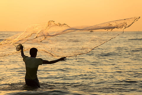 A fisherman in Fort Kochi, Kerala, India.