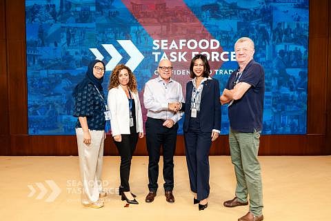 From left: Siti Masithah, Senior Programme Manager, The Seafood Task Force; Rita Sahyoun, Ocean Expert, WWF France; Martin Thurley, Executive Director, The Seafood Task Force; Kattika Songkrasin, Sustainability Manager - Asia, Accor; Laurent Viguié, European Lead, The Seafood Task Force.