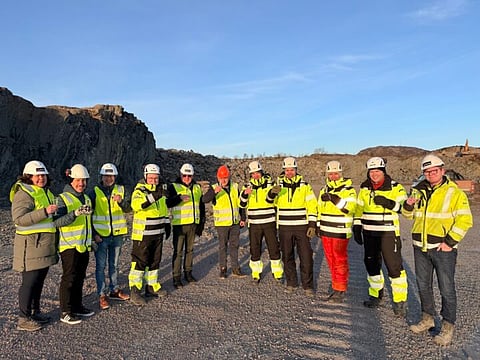 Ground-breaking ceremony at Bue's site in Lutelandet, Norway, including the Mayor of Fjaler, Leif Jarle Espedal, Bue chief executive Knut Eikeland, and new Director of Development, Terje Simmenes.