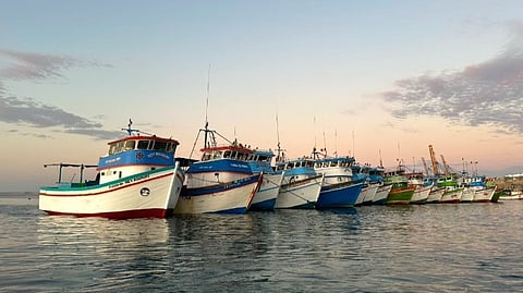 Artisanal fishing vessels in Peru.