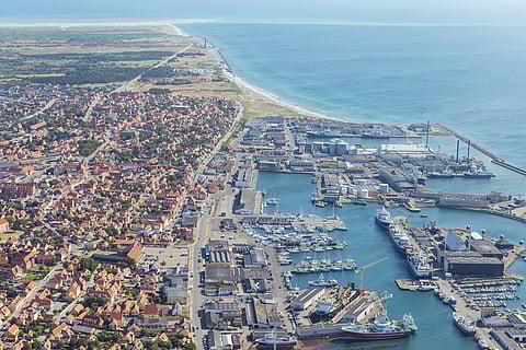 Aerial view of the Port of Skagen