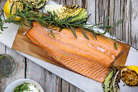 Roasted Norwegian salmon.