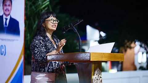Indonesia's Vice Minister of Higher Education, Science, and Technology, Prof. Stella Christie, at the ground-breaking ceremony.